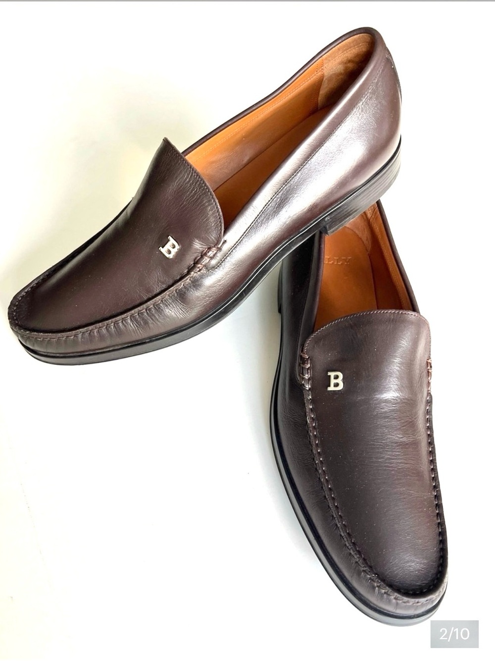 Bally Dark Brown Leather Slip-On Loafers